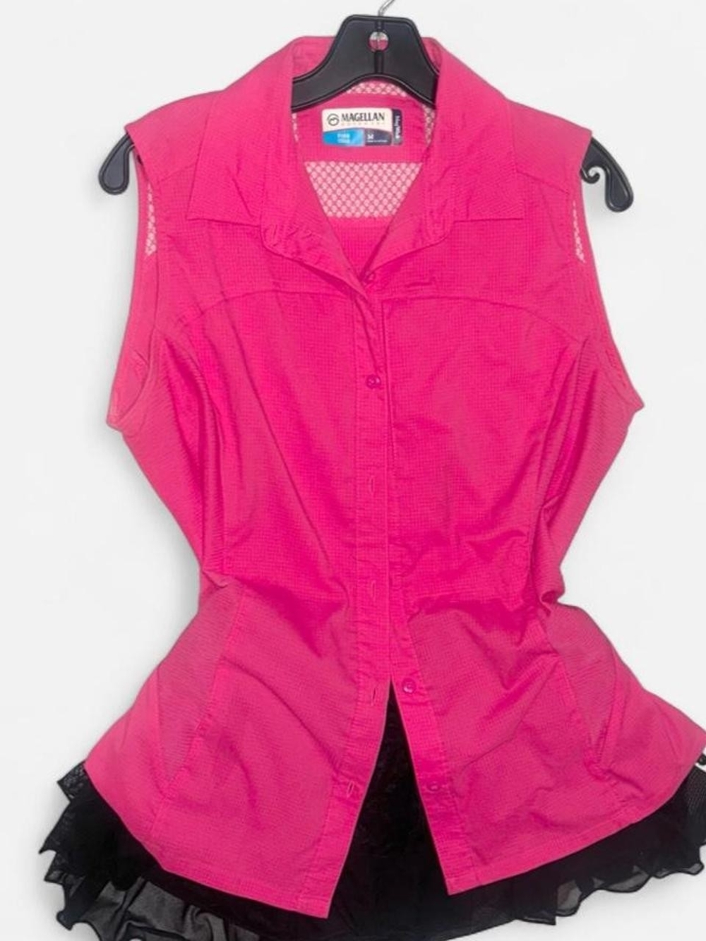 Magellan Outdoors Active Women's Pink Sleeveless Button Front Top